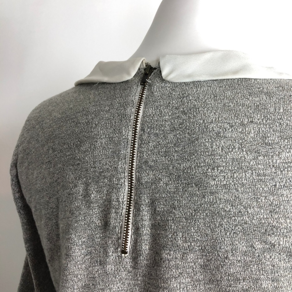 J.Crew Factory Peter Pan Collar Tee Gray Top - Picture 8 of 8